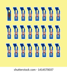 Vector pixel art summer beach illustration women sunbathe