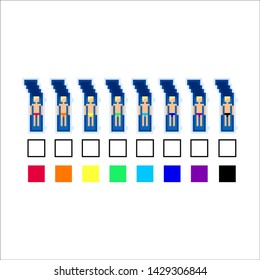 Vector pixel art summer illustration color icon swimming trunks