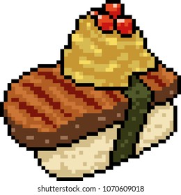 vector pixel art sushi isolated cartoon