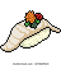 vector pixel art sushi isolated cartoon