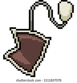 vector pixel art tea bag isolated cartoon