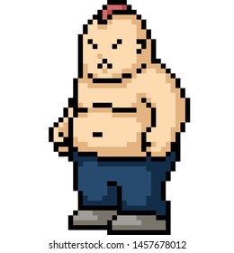 vector pixel art thug isolated cartoon