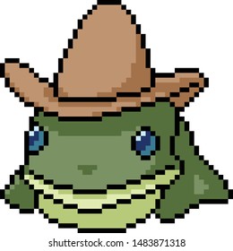 vector pixel art toad isolated cartoon