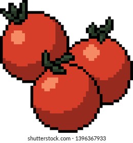 vector pixel art tomato fresh isolated cartoon