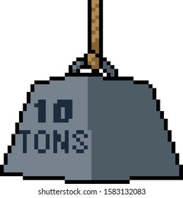 vector pixel art ton weight isolated cartoon