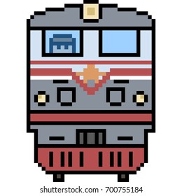 vector pixel art train front isolated