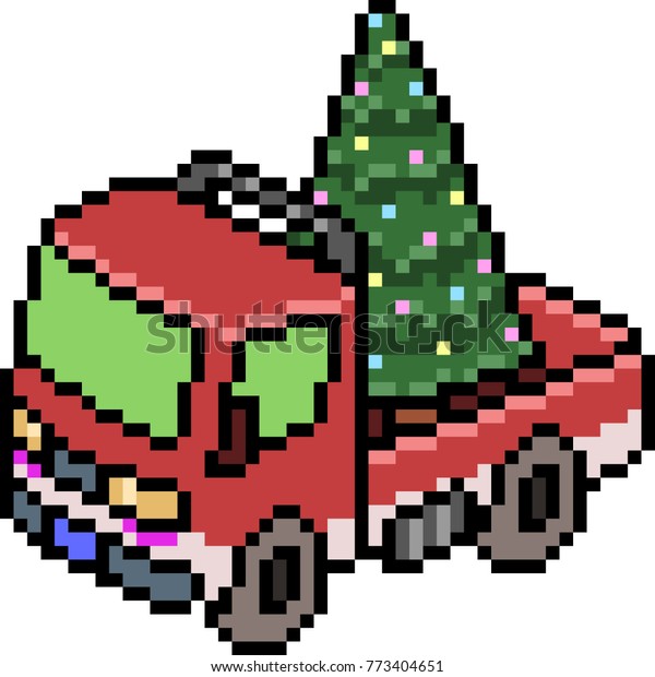 vector pixel art truck\
christmas isolated