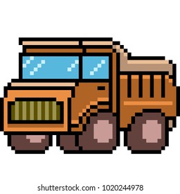 vector pixel art truck isolated