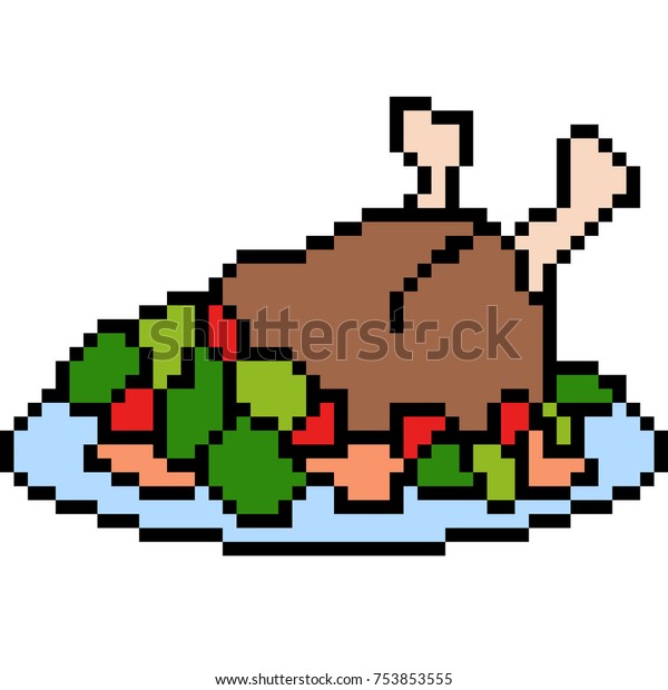 Vector Pixel Art Turkey Isolated Stock Vector (Royalty Free) 753853555