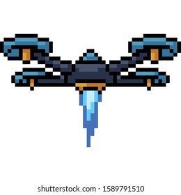 vector pixel art UFO isolated cartoon