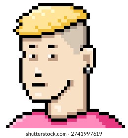 Vector Pixel Art Userpic of Man with Earring in Pink Shirt