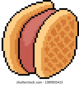 vector pixel art waffle snack isolated cartoon