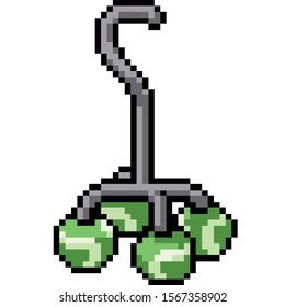 vector pixel art walking stick isolated cartoon