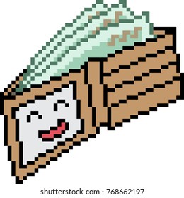 vector pixel art wallet full isolated