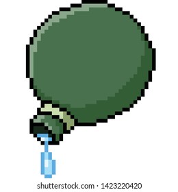 vector pixel art water flask isolated cartoon