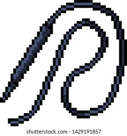 vector pixel art whip isolated cartoon
