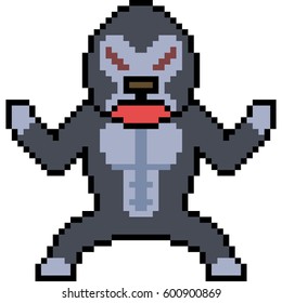 vector pixel art wild gorilla