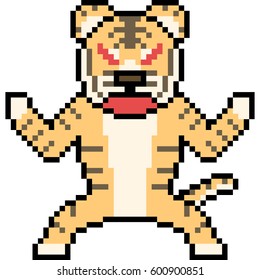 Vector Pixel Art Wild Tiger