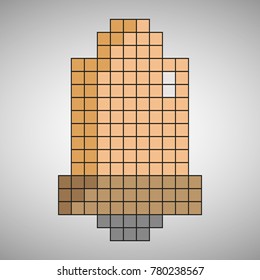 Vector pixel art with Xmas Bell.