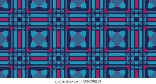 Vector Pixel background 8 bit. Digital texture. Abstract Mosaic  Colors:  Kelly Green, La Palma, Myrtle, Blue Gem