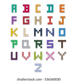 Vector pixel background abstract alphabet