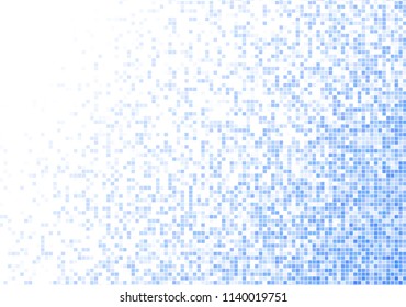 Vector pixel background. Blue-white gradient backdrop or texture. Diffused points screen.