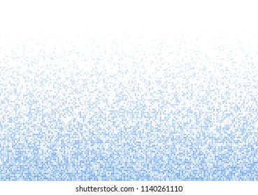 Vector pixel background. Blue-white gradient backdrop or texture. Diffused points screen.