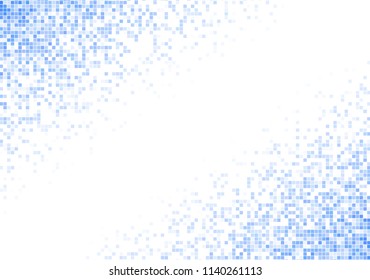 Vector pixel background. Blue-white gradient backdrop or texture. Diffused points screen.