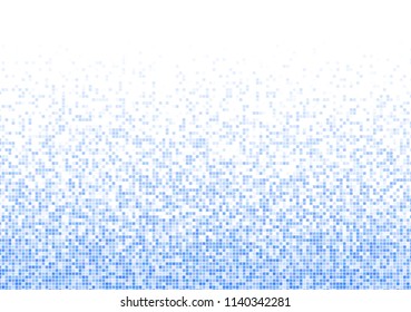 Vector pixel background. Blue-white gradient backdrop or texture. Diffused points screen.