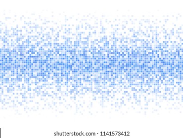 Vector pixel background. Blue-white gradient backdrop or texture. Diffused points screen.
