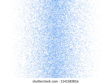 Vector pixel background. Blue-white gradient backdrop or texture. Diffused points screen.