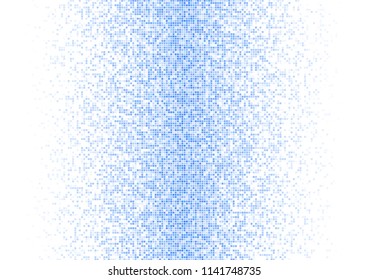 Vector pixel background. Blue-white gradient backdrop or texture. Diffused points screen.