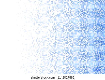 Vector pixel background. Blue-white gradient backdrop or texture. Diffused points screen.