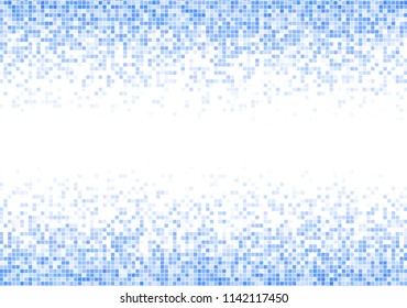 Vector pixel background. Blue-white gradient backdrop or texture. Diffused points screen.