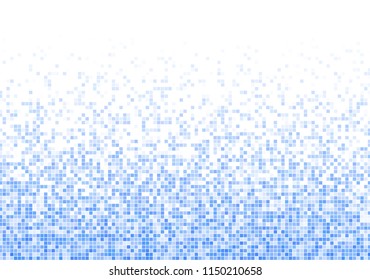 Vector pixel background. Blue-white gradient backdrop or texture. Diffused points screen.