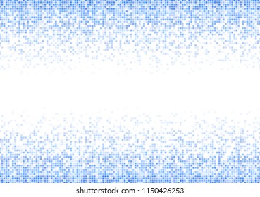 Vector pixel background. Blue-white gradient backdrop or texture. Diffused points screen.