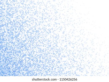Vector pixel background. Blue-white gradient backdrop or texture. Diffused points screen.