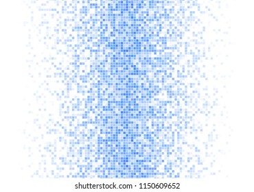 Vector pixel background. Blue-white gradient backdrop or texture. Diffused points screen.
