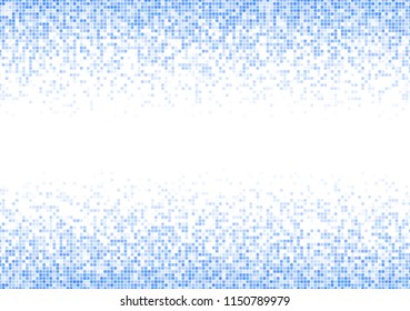 Vector pixel background. Blue-white gradient backdrop or texture. Diffused points screen.