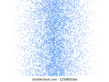 Vector pixel background. Blue-white gradient backdrop or texture. Diffused points screen.