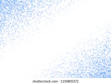 Vector pixel background. Blue-white gradient backdrop or texture. Diffused points screen.