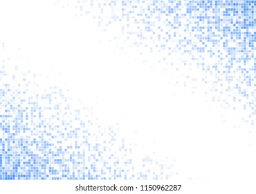 Vector pixel background. Blue-white gradient backdrop or texture. Diffused points screen.