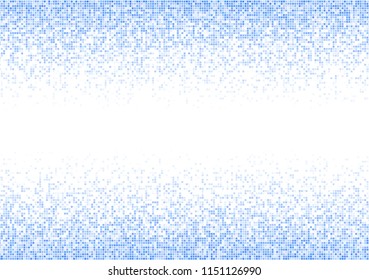 Vector pixel background. Blue-white gradient backdrop or texture. Diffused points screen.