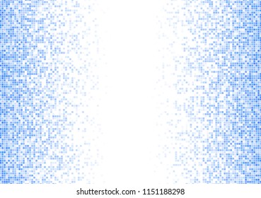 Vector pixel background. Blue-white gradient backdrop or texture. Diffused points screen.