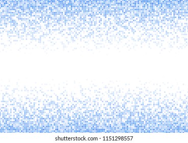 Vector pixel background. Blue-white gradient backdrop or texture. Diffused points screen.
