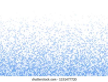 Vector pixel background. Blue-white gradient backdrop or texture. Diffused points screen.