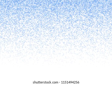 Vector pixel background. Blue-white gradient backdrop or texture. Diffused points screen.