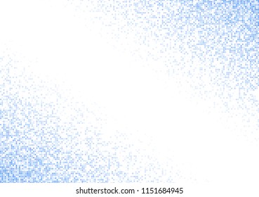 Vector pixel background. Blue-white gradient backdrop or texture. Diffused points screen.