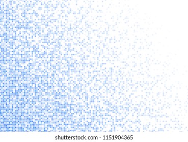 Vector pixel background. Blue-white gradient backdrop or texture. Diffused points screen.