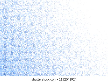 Vector pixel background. Blue-white gradient backdrop or texture. Diffused points screen.